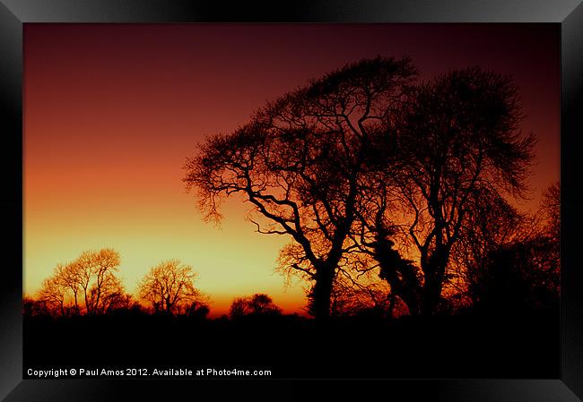Fire Sky Framed Print by Paul Amos