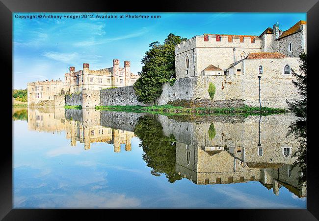 Reflections from Leeds Castle Framed Print by Anthony Hedger