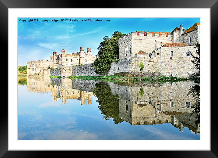 Reflections from Leeds Castle Framed Mounted Print by Anthony Hedger