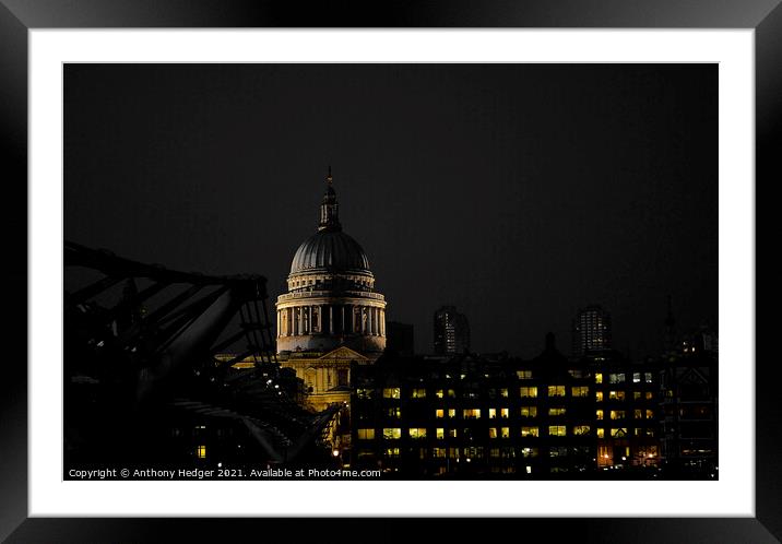 St. Pauls Framed Mounted Print by Anthony Hedger
