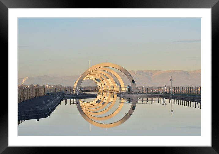 The Falkirk Wheel Framed Mounted Print by Mike Dow