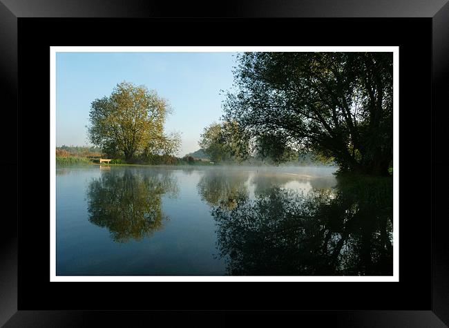 Misty River Reflections Framed Print by Simon Deacon