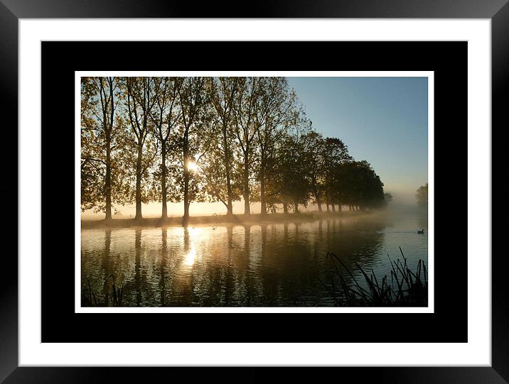 Misty Morning by the River Framed Mounted Print by Simon Deacon