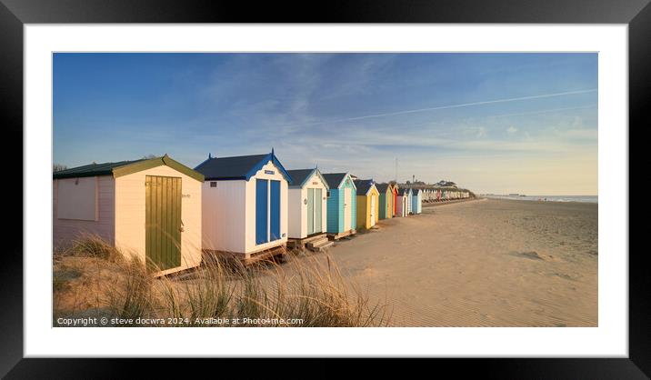 Southwold Beach Huts at Dawn Framed Mounted Print by steve docwra