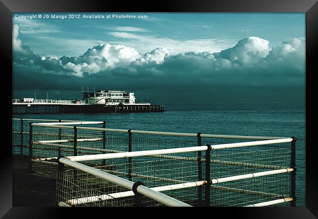 Worthing Pier at Dusk Framed Print by JG Mango
