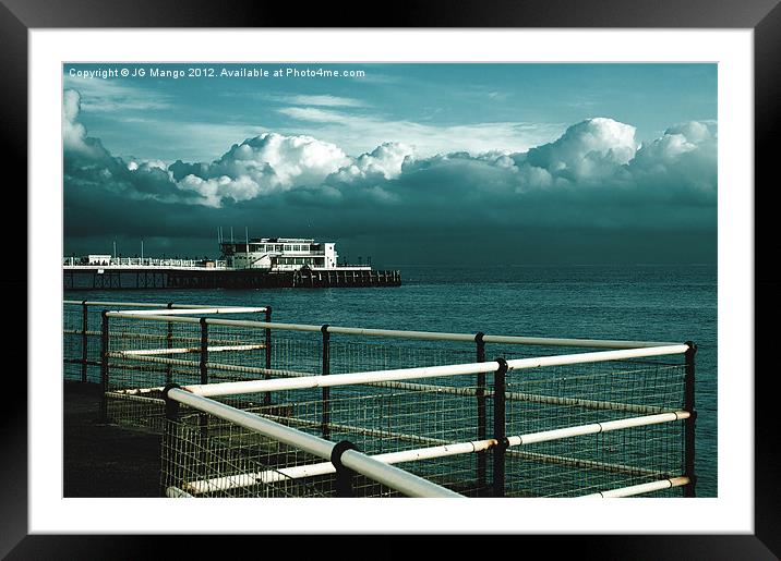 Worthing Pier at Dusk Framed Mounted Print by JG Mango