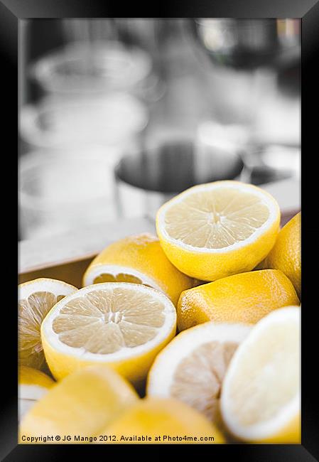 Box of Lemons Framed Print by JG Mango