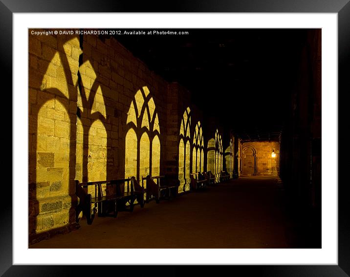 Durham Cathedral Cloisters Framed Mounted Print by DAVID RICHARDSON