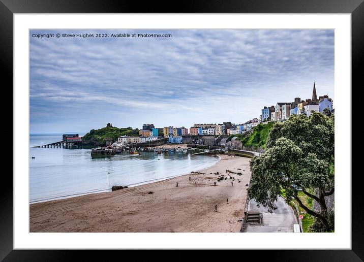 Tenby from the promenade Framed Mounted Print by Steve Hughes