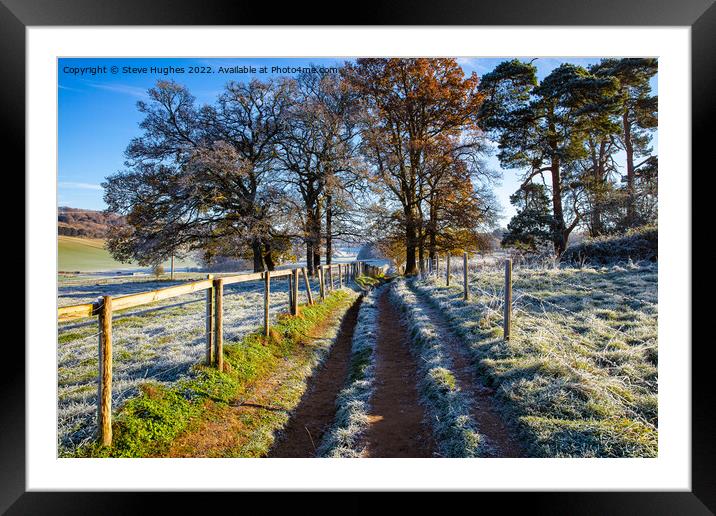 Winters day walk in the Surrey Hills Framed Mounted Print by Steve Hughes