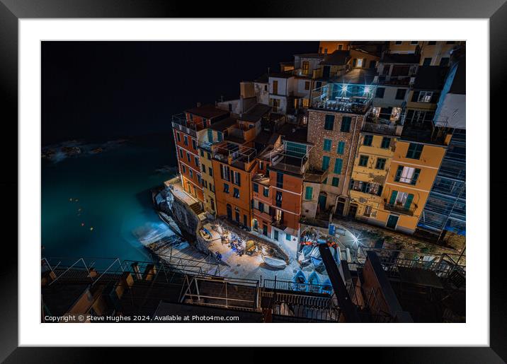 Looking down at Riomaggiore Framed Mounted Print by Steve Hughes