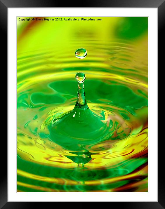 Green water Splash Framed Mounted Print by Steve Hughes