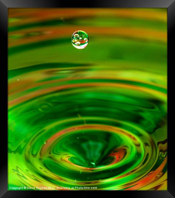Incoming Water Drop Framed Print by Steve Hughes