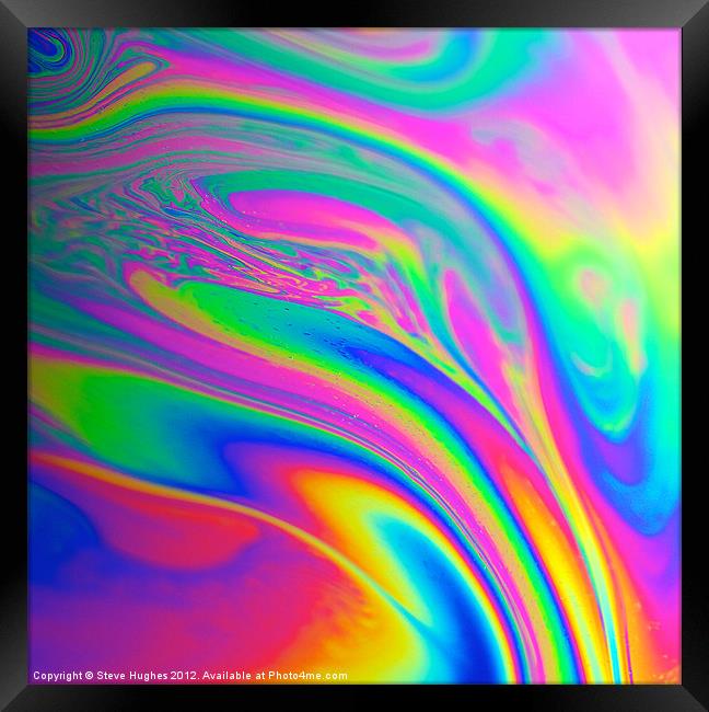 Multicoloured Soap film macro Framed Print by Steve Hughes