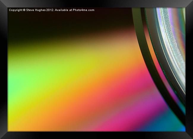 Music Compact Disc macro colours Framed Print by Steve Hughes