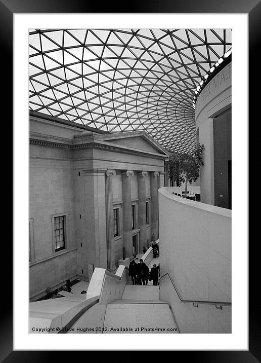 British Museum Monochrome Framed Mounted Print by Steve Hughes