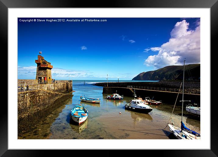 Lynmouth Harbour looking out to sea Framed Mounted Print by Steve Hughes