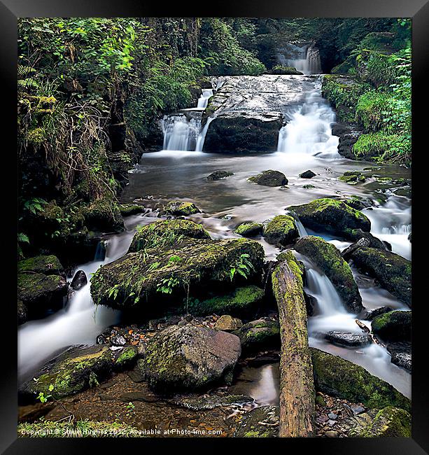 Watersmeet Waterfalls at Lynmouth Framed Print by Steve Hughes