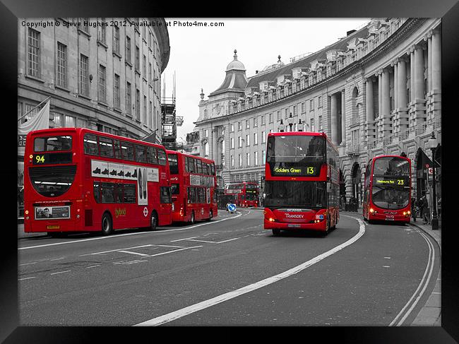 London Scene red buses Framed Print by Steve Hughes