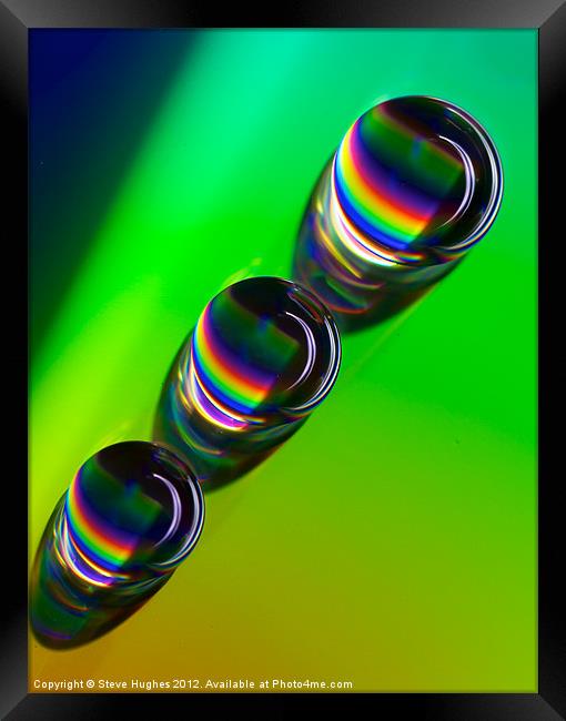 Rainbows on a cd Framed Print by Steve Hughes