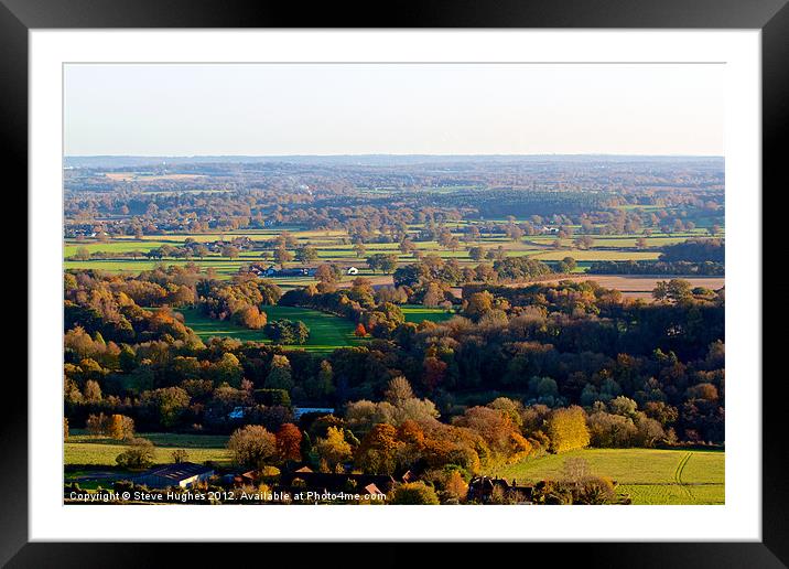 Autumnal views from Box Hill Framed Mounted Print by Steve Hughes