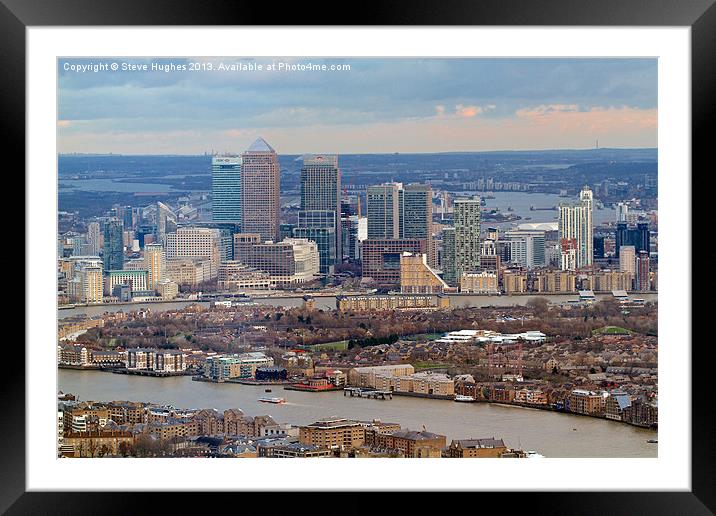 Canary Wharf viewed from The Shard Framed Mounted Print by Steve Hughes