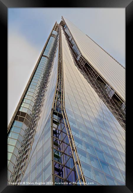 Looking up The Shard Framed Print by Steve Hughes