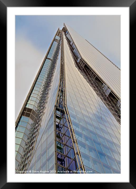 Looking up The Shard Framed Mounted Print by Steve Hughes