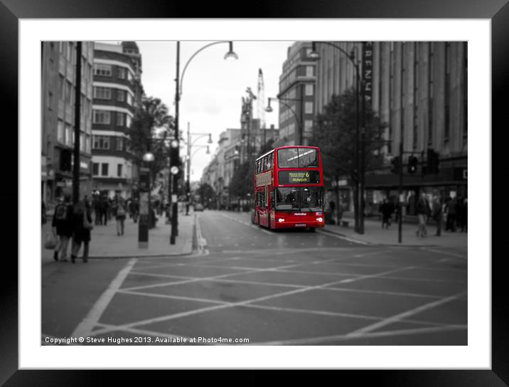 London Red Bus Route 6 Framed Mounted Print by Steve Hughes