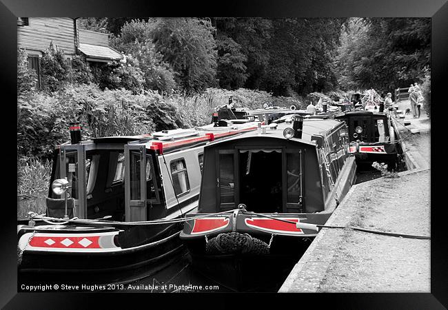 Boats on the Basingstoke Canal Framed Print by Steve Hughes