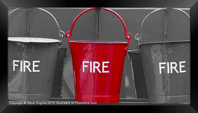 Three Fire Buckets Framed Print by Steve Hughes
