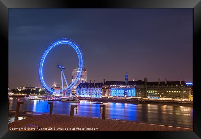 London Eye long exposure Framed Print by Steve Hughes