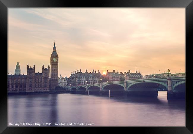 Sunset over London Framed Print by Steve Hughes