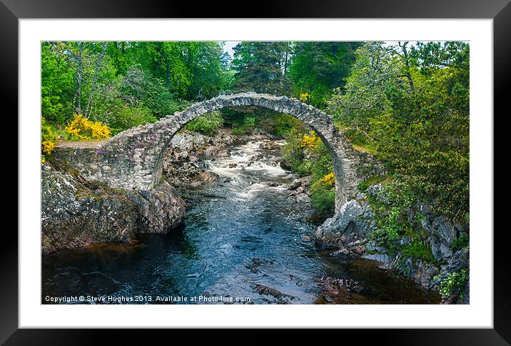 Carrbridge 18th Century Bridge, Scottish Highlands Framed Mounted Print by Steve Hughes