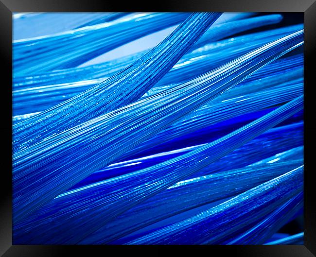 Blue Murano Glass abstract Framed Print by Steve Hughes