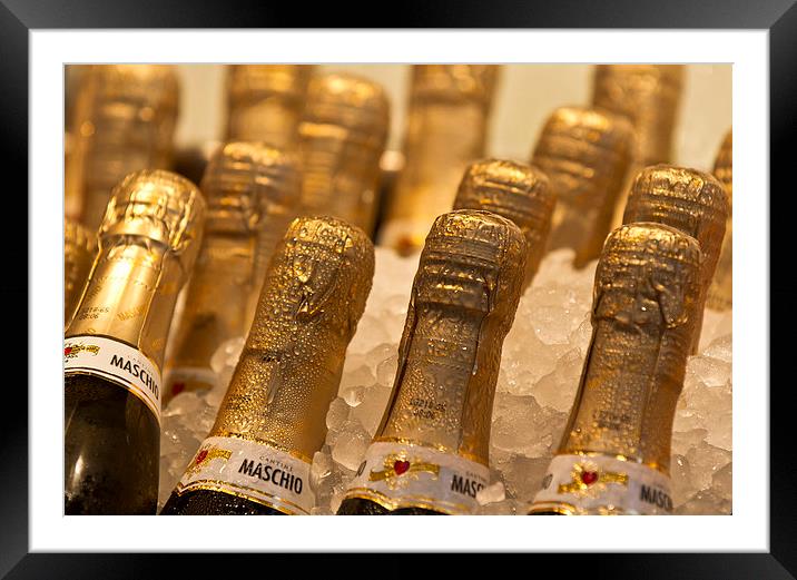 Bottles of Prosecco on ice Framed Mounted Print by Steve Hughes