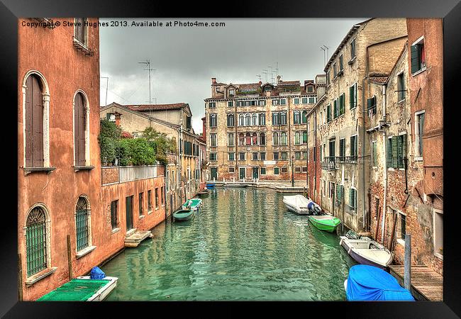 Venetian waterway Framed Print by Steve Hughes