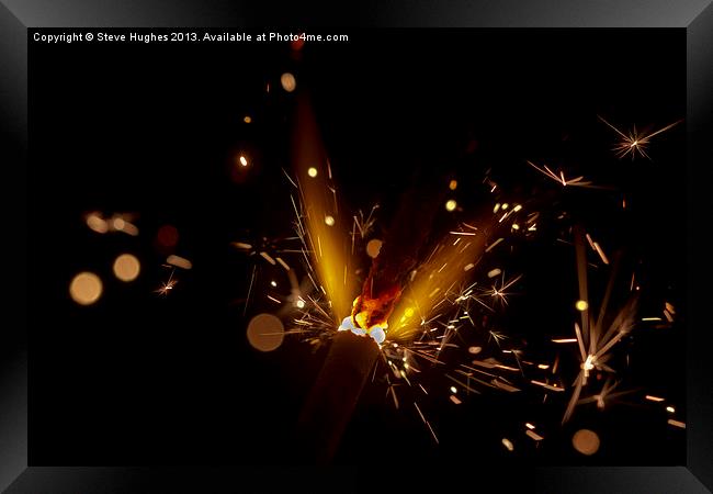 Sparkler firework fun Framed Print by Steve Hughes