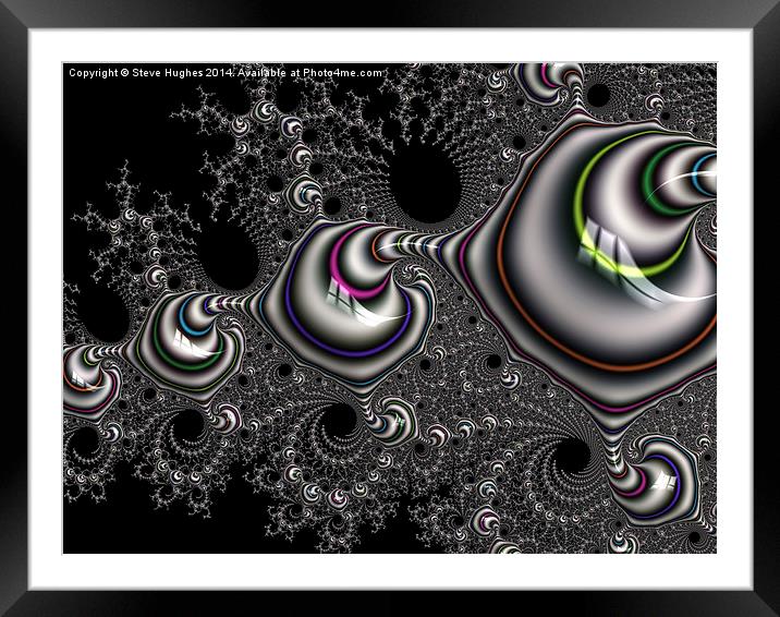 Repeating geometric fractals Framed Mounted Print by Steve Hughes
