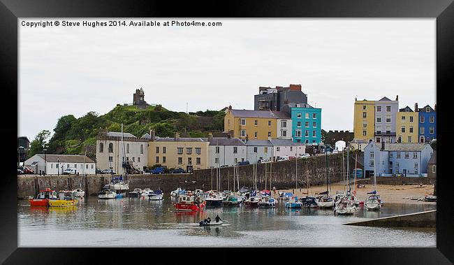 Tenby Harbour Pembrokeshire Wales Framed Print by Steve Hughes