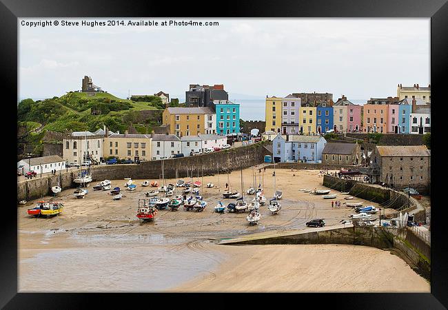 Tenby Harbour Pembrokeshire Wales Framed Print by Steve Hughes