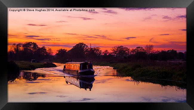  Sunset at Newark Framed Print by Steve Hughes