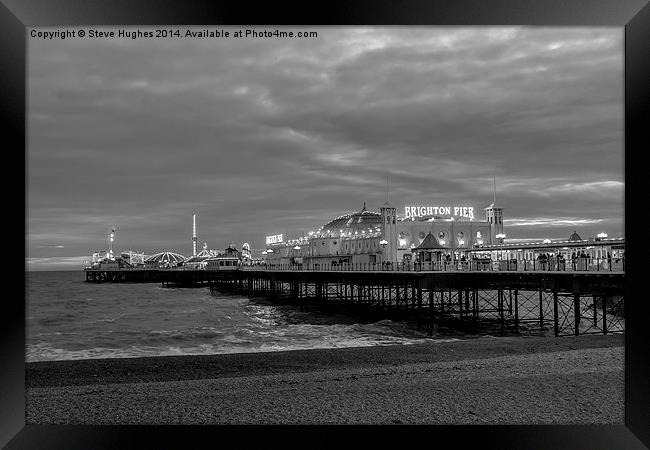  Brighton Pier Monochrome Framed Print by Steve Hughes