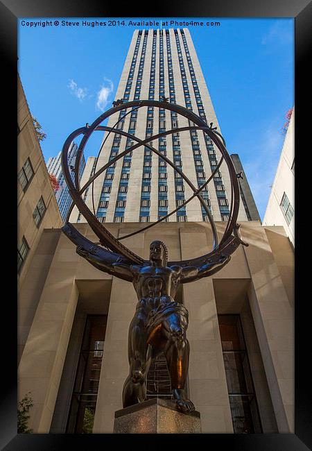 Bronze Statue at Rockefeller Centre Manhattan Framed Print by Steve Hughes