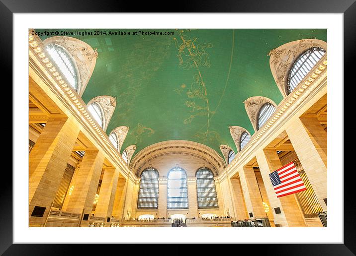  Ceiling of Grand Central Station in New York Framed Mounted Print by Steve Hughes