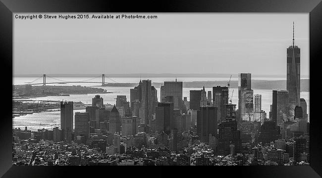  Downtown New York Skyline Framed Print by Steve Hughes