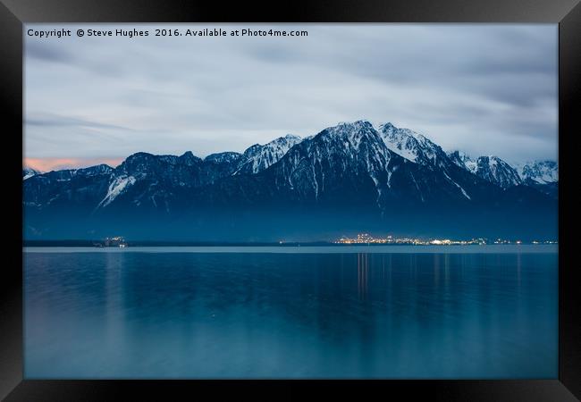 Views across Lake Geneva Framed Print by Steve Hughes