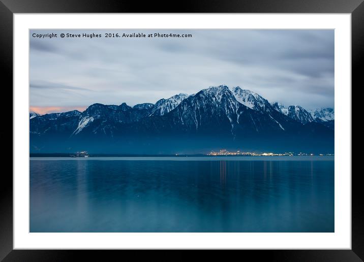 Views across Lake Geneva Framed Mounted Print by Steve Hughes