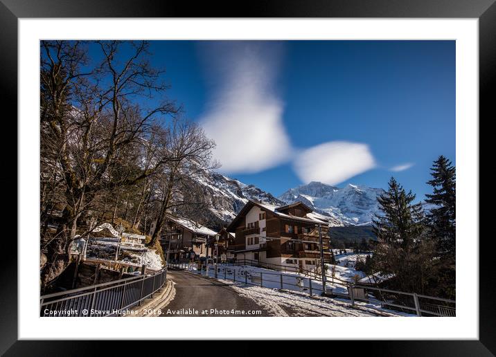 Wengen in the Swiss Alps Framed Mounted Print by Steve Hughes