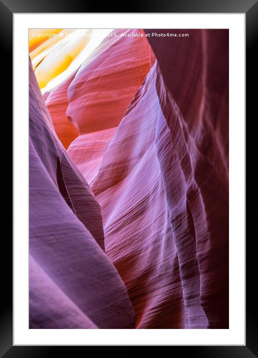 Colours in the rocks of Lower Antelope Canyon Framed Mounted Print by Steve Hughes